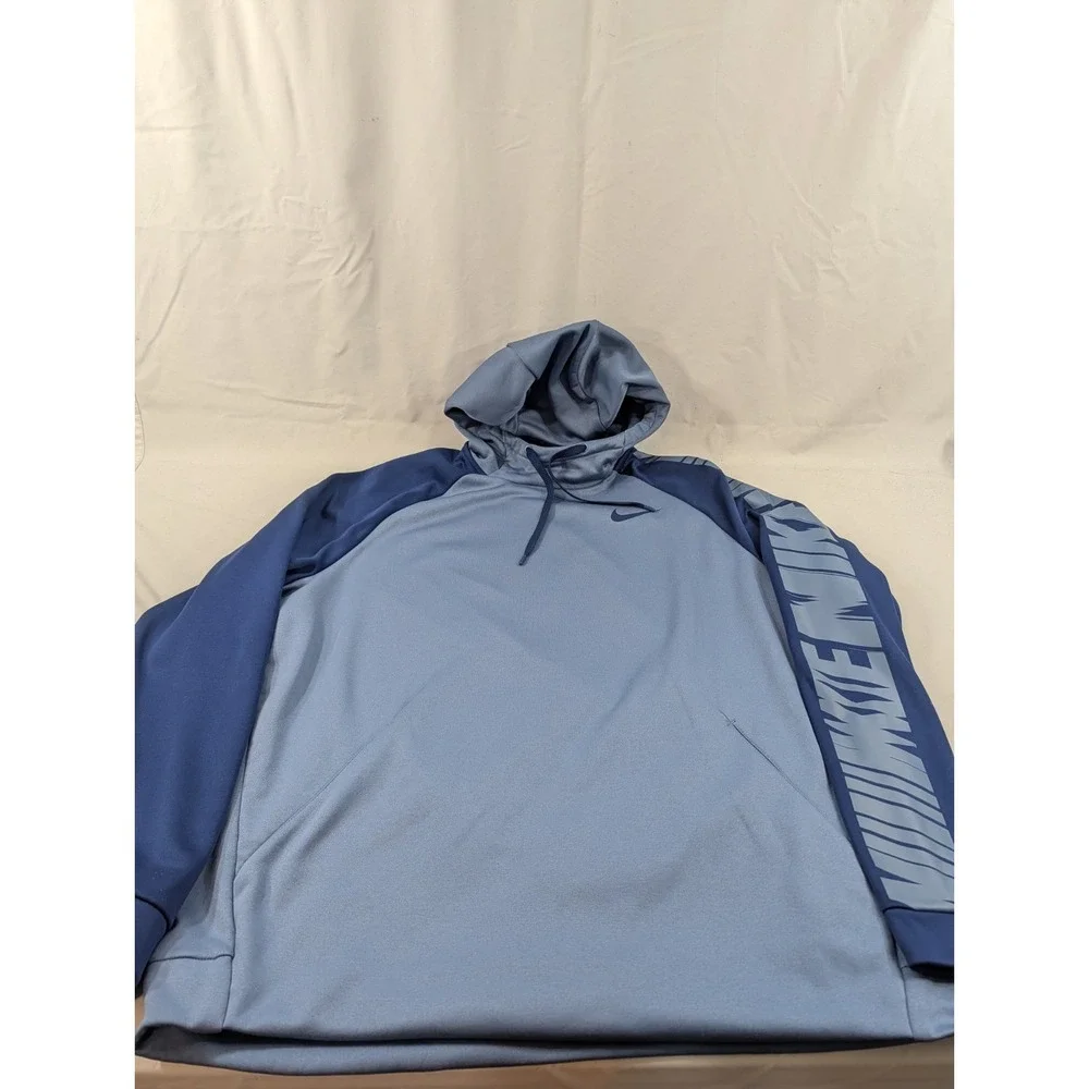 NIKE MEN'S‎ THERMA HOODIE PULLOVER DRI FIT TRAINING SWEATSHIRT, BLUE, SIZE 2XL